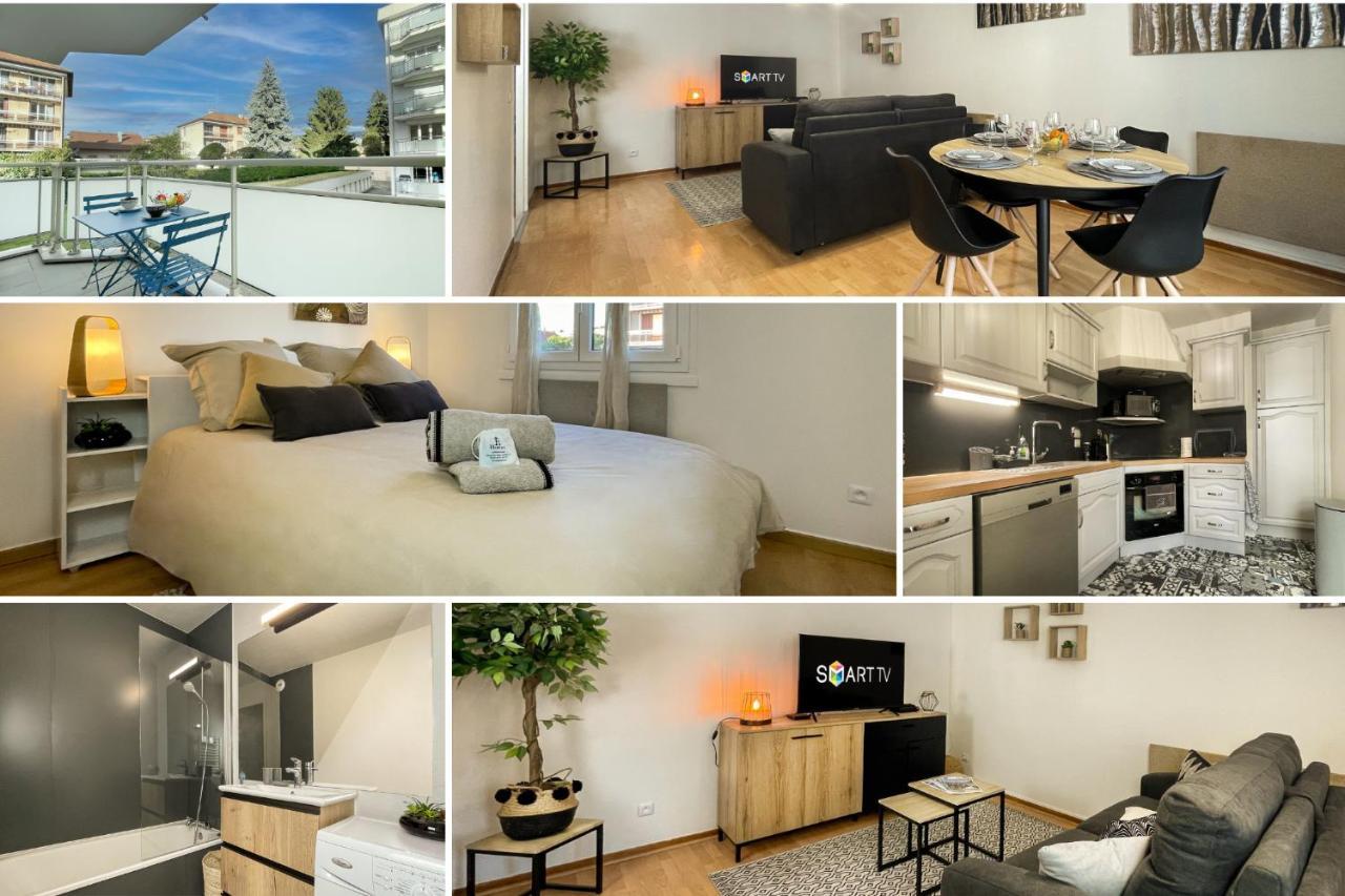 Homey Wood: Cozy Apartment Near Geneva with Private Parking and Balcony Annemasse Exterior photo
